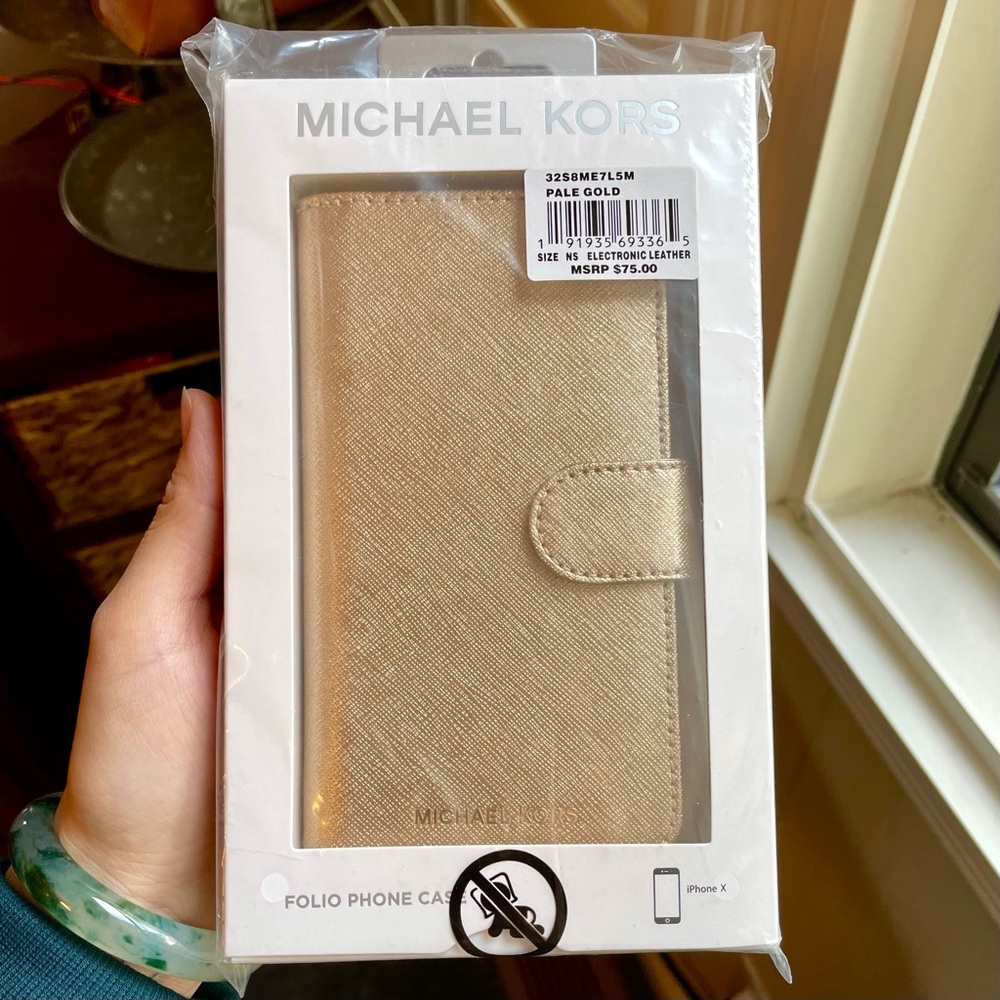 BWT michael kors iphone X leather case